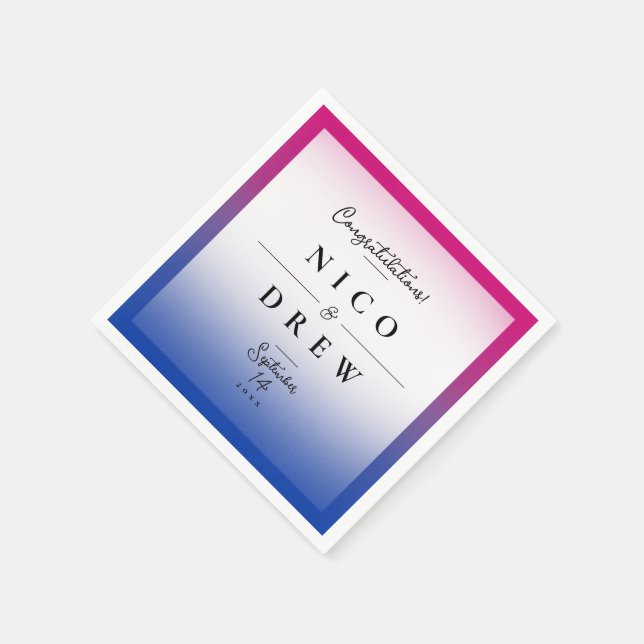 Elegant Bisexual Pride Wedding  Napkins (Corner)
