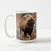 Elegant Bison William Morris Inspired