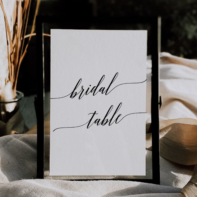 Elegant Black 5x7 Printable Bridal Table Number (Creator Uploaded)