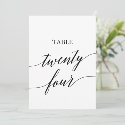 Elegant Black 5x7 Printable Table Number 24