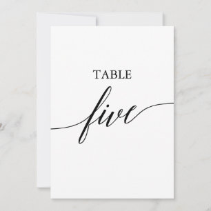 Elegant Black 5x7 Printable Table Number Five