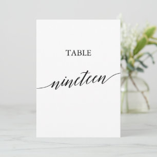 Elegant Black 5x7 Printable Table Number Nineteen
