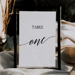 Elegant Black 5x7 Printable Table One Table Number<br><div class="desc">This elegant black 5x7" printable table one table number is perfect for a simple wedding. The neutral design features a minimalist card decorated with romantic and whimsical typography. The card prints on the front and back (double-sided). Other table numbers in the collection are sold separately.</div>