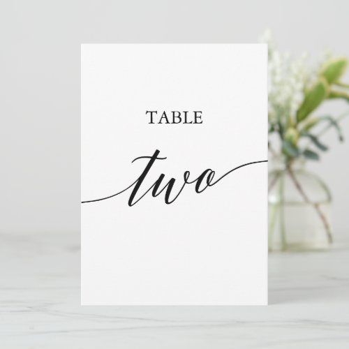 Elegant Black 5x7 Printable Table Two Table Number