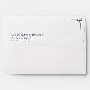 Elegant Black Abstract Lines Envelope