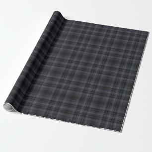 Elegant Black Aesthetic Tartan Plaid Wrapping Paper