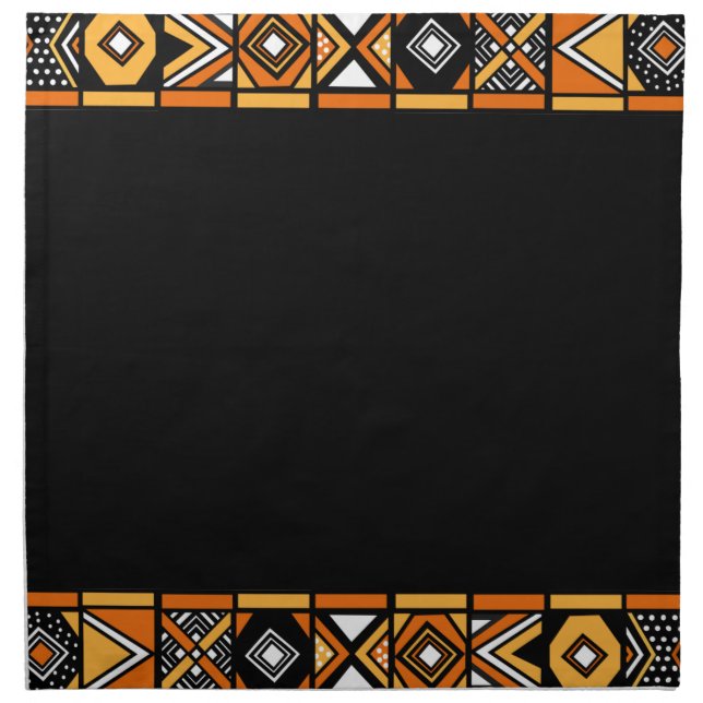 Elegant Black African pattern napkins (Front)