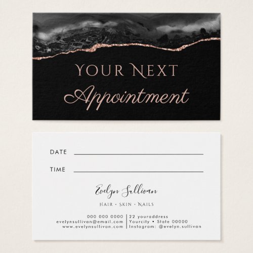 Elegant Black Agate Appointment Card