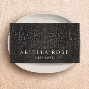 Elegant Black Alligator Skin Lux Professional Business Card
