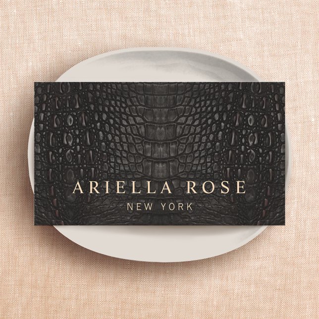 Elegant Black Alligator Skin Lux Professional Business Card (Creator Uploaded)