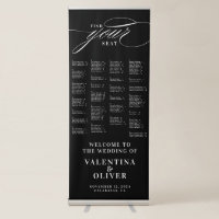 Elegant Black Alphabetical Wedding Seating Chart