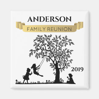 Elegant Black an Gold Family Reunion Souvenir Gift Magnet