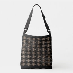 Elegant Black and Beige Pattern Crossbody Bag