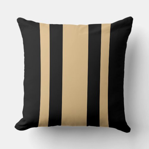 Elegant Black And Beige Stripe  Throw Pillow