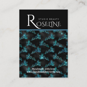 Elegant Black and blue geometric jewlery display Business Card