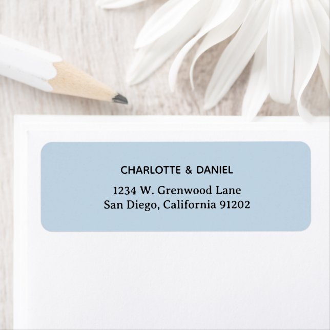 Elegant Black and Blue Minimalist Address Label (Insitu)