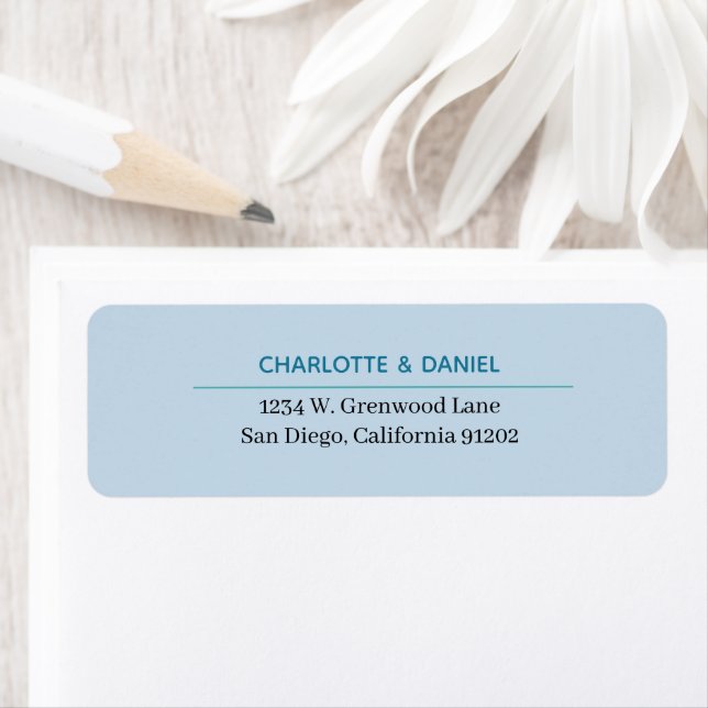 Elegant Black and Blue Minimalist Address Label (Insitu)