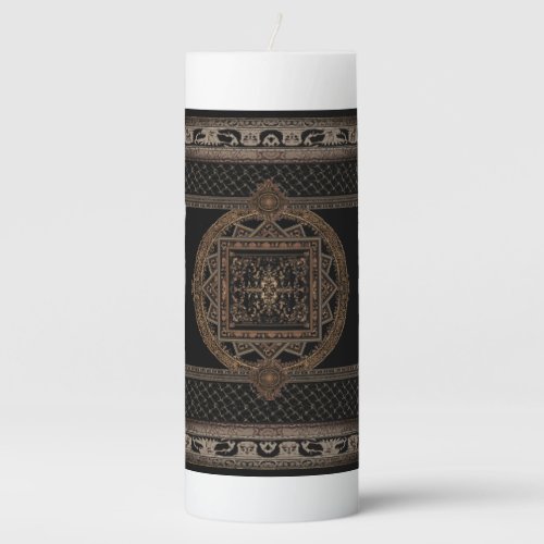 Elegant Black and Bronze Pillar Candle