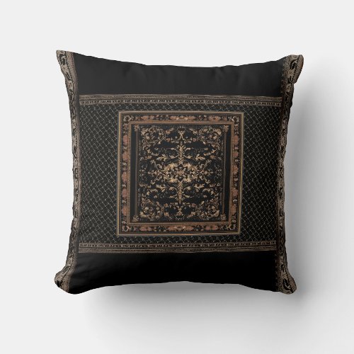Elegant Black and Bronze Pillow