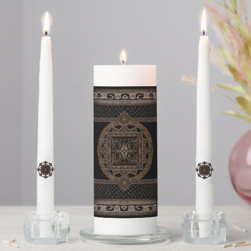 Elegant Black and Bronze Unity Candle Set