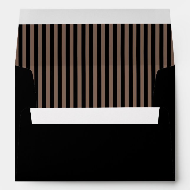 Elegant Black and Brown Stripes  Envelope (Back (Bottom))