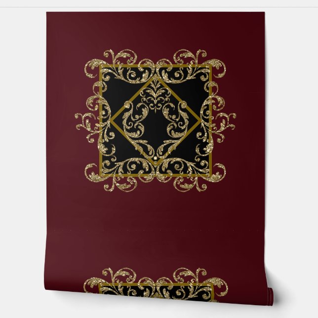 Elegant black and burgundy wallpaper (Unrolling)