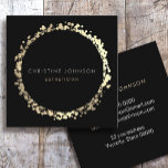 elegant black and FAUX gold foil Square Business Card