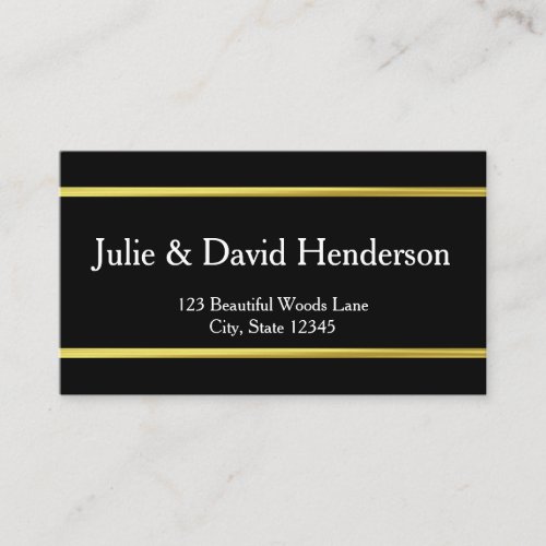 Elegant Black and Faux Gold Moving Announcement