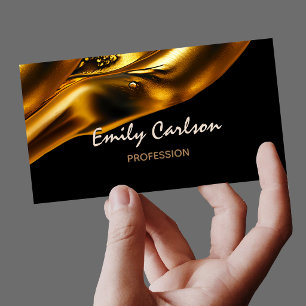 Elegant black and faux liquid gold appointment car card