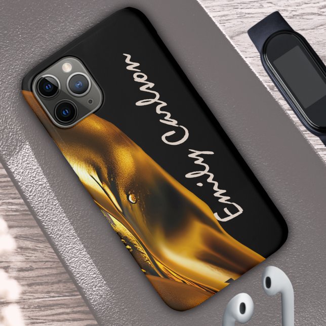 Elegant black and faux liquid gold Case-Mate iPhone case (Creator Uploaded)
