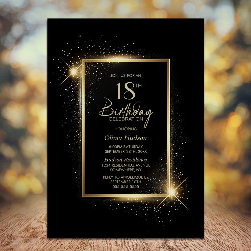 Elegant Black and Gold 18th Birthday Party