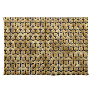 Elegant Black and Gold 1920s Art Deco Vintage Cloth Placemat