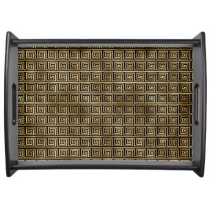 Elegant Black and Gold 1920s Art Deco Vintage Serving Tray