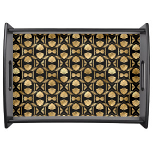 Elegant Black and Gold 1920s Art Deco Vintage Serving Tray