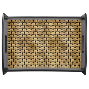 Elegant Black and Gold 1920s Art Deco Vintage Serving Tray