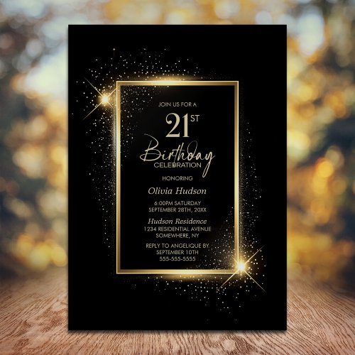 Elegant Black and Gold 21st Birthday Party