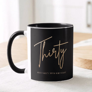 Elegant Black and Gold 30th Birthday Party Mug