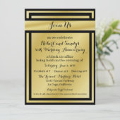 Elegant Black and Gold 50th Anniversary Invites (Standing Front)