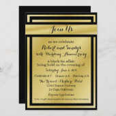Elegant Black and Gold 50th Anniversary Invites (Front/Back)