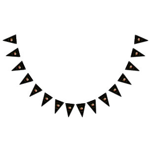 Elegant Black and Gold 50th Birthday Invitation Bunting Flags