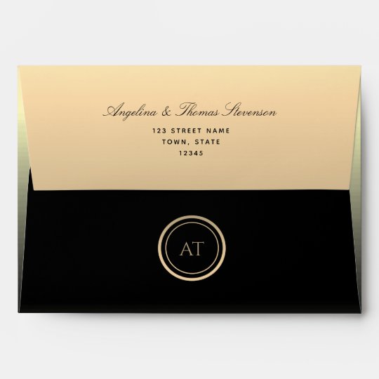 Elegant Black and Gold 5x7 Envelope | Zazzle.com