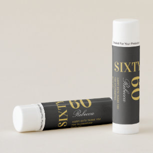 Elegant Black and Gold 60th Birthday Party Lip Balm