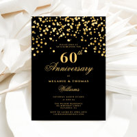 Elegant Black And Gold 60th Wedding Anniversary
