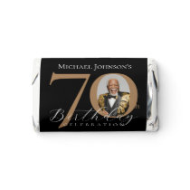 Elegant Black and Gold 70th Birthday Hershey's Miniatures