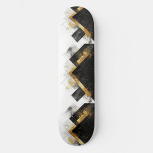 Elegant Black and Gold Abstract Background Skateboard