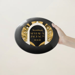 Elegant Black and Gold Art Deco Archway Wedding Wham-O Frisbee
