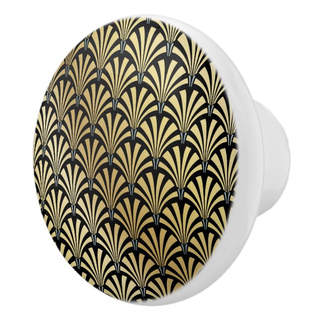 Elegant Black and Gold Art Deco Drawer Knobs - SRF (Right)
