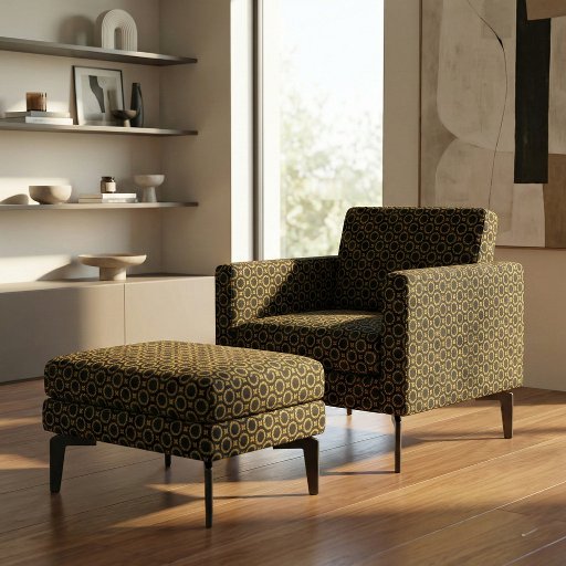 Elegant Black And Gold Art Deco Geometric Pattern Fabric