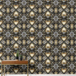 Elegant Black and Gold Art Deco Star Pattern  Wallpaper<br><div class="desc">Bold large scale retro black and white gold and cream elegant art deco star pattern. Removable peel and stick wallpaper is perfect for apartments, rentals, and short term housing. Peel and stick wallpaper lets you upgrade your small space home decor and personalize your rental home with your unique design aesthetic...</div>