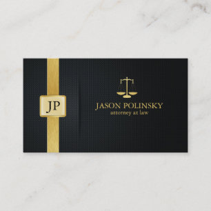 Elegant Black and Gold Attorney At Law Business Card